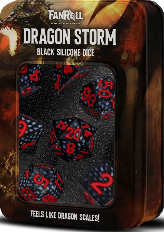 Silicone Dice Set Black Dragon Scale at Mighty Ape NZ