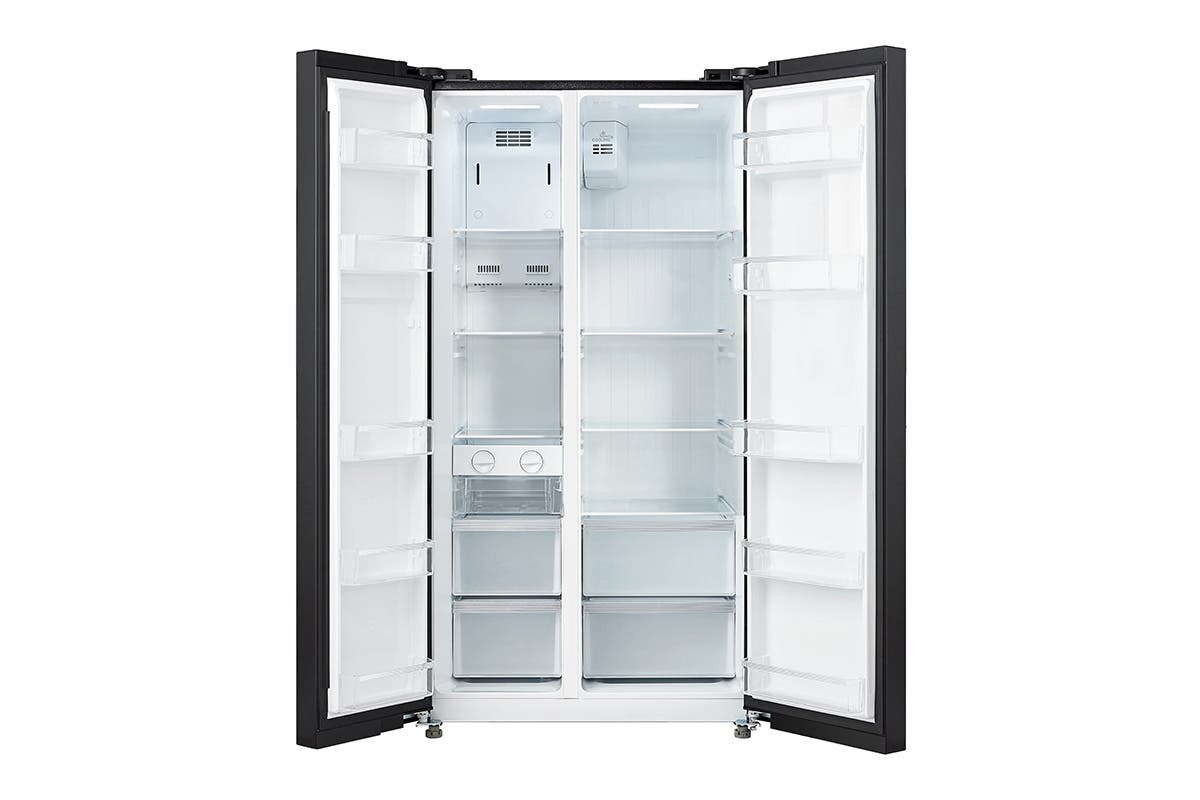 Black Glass- Kogan: 584L Side by Side Fridge