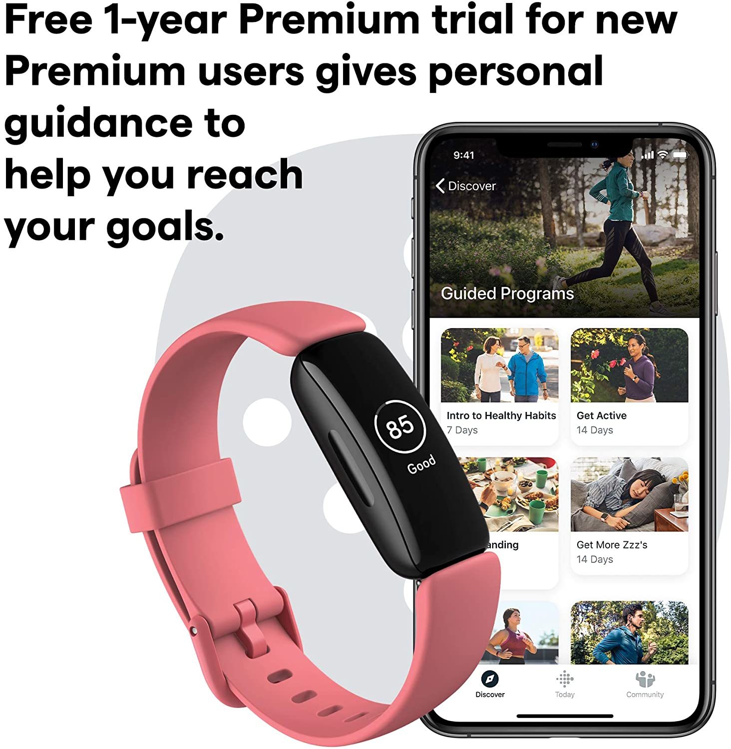 Fitbit Inspire 2 Health & Fitness Tracker Desert Rose at Mighty Ape NZ