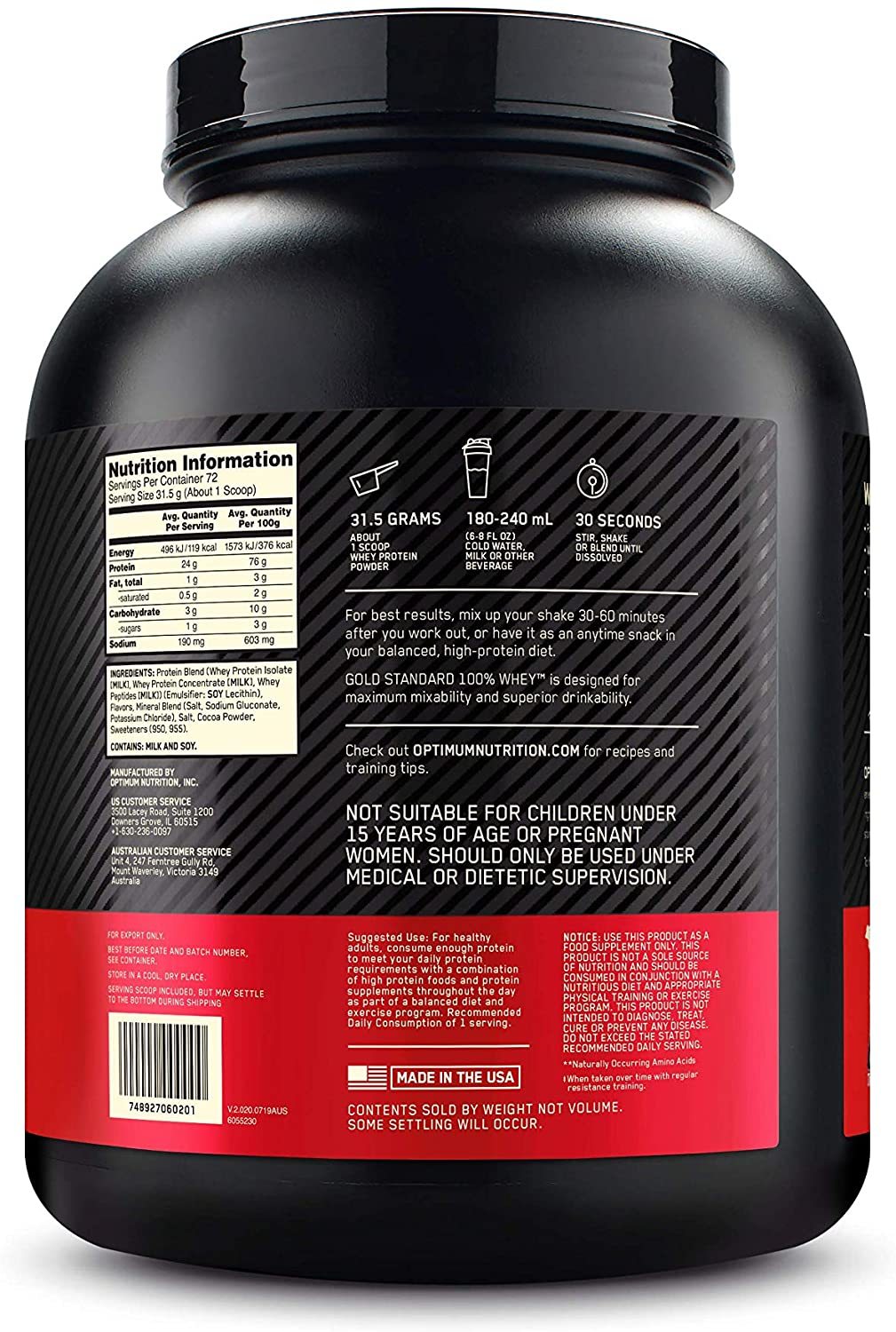 Buy Optimum Nutrition Gold Standard 100 Whey Salted Caramel (2.27kg)