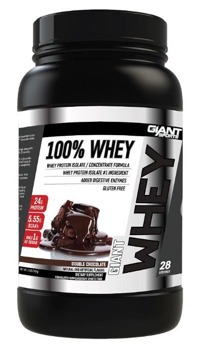 Giant Sports 100% Whey Protein - Double Chocolate (907g/28 Servings) image