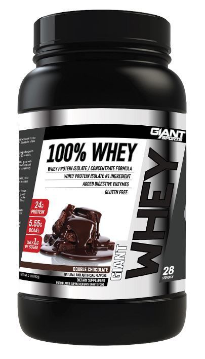 Giant Sports 100% Whey Protein - Double Chocolate (907g/28 Servings)