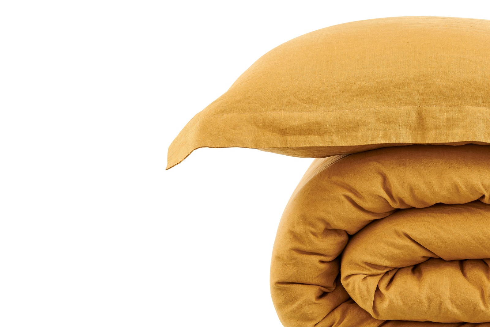 Matt Blatt 100 French Linen Quilt Cover Set (Queen, Turmeric) at