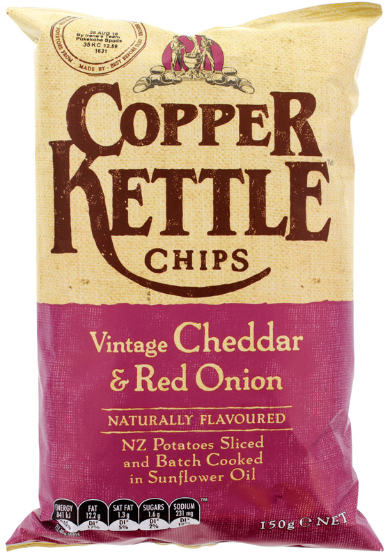 Copper Kettle Potato Chips Vintage Cheddar & Red Onion at Mighty Ape NZ