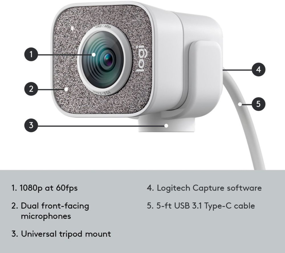 Logitech Full HD StreamCam USB-C (White) for image