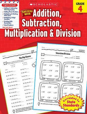 Scholastic Success with Addition, Subtraction, Multiplication & Division, Grade 4 by Scholastic image