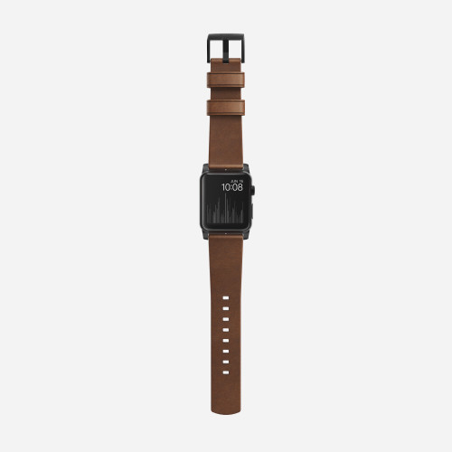 Nomad Horween Leather Strap for Apple Watch 38mm - Modern Build, Black Hardware image