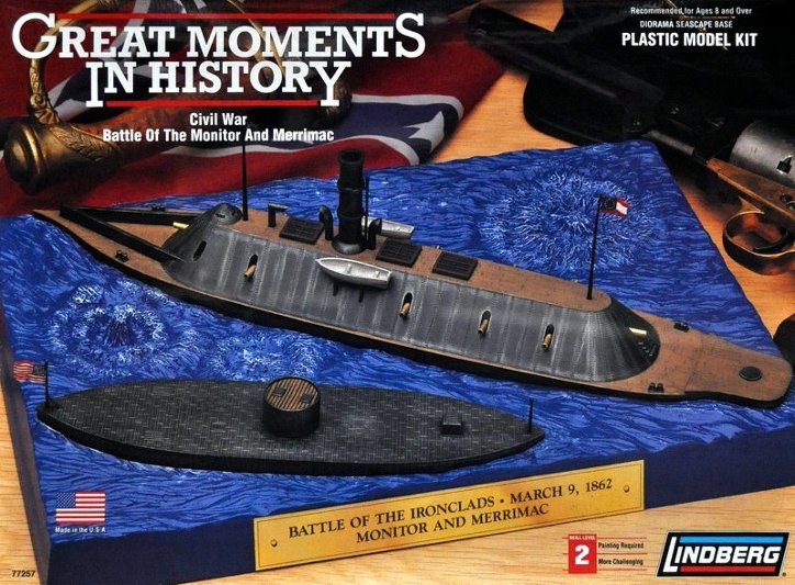 Lindberg U.S. Monitor and Merrimack 1/210 and 1/300 Model Kit at