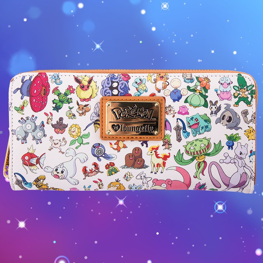 Loungefly Pokemon Multi Character Print Zip Around Wallet image