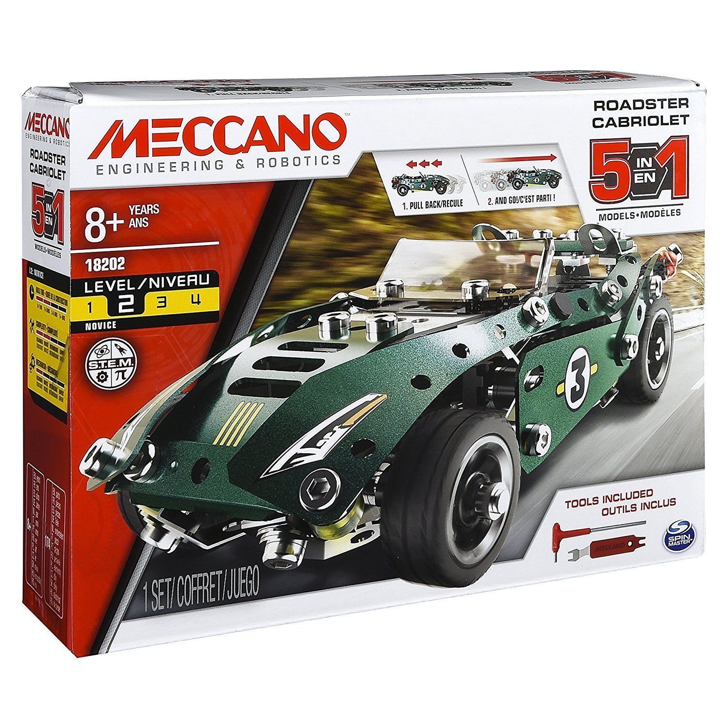 Meccano: 5-in-1 Roadster Pull Back Car image