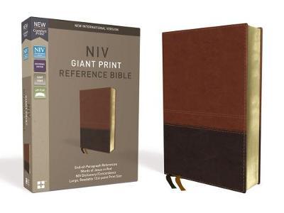 NIV, Reference Bible, Giant Print, Leathersoft, Brown, Red Letter Edition, Comfort Print by Zondervan image