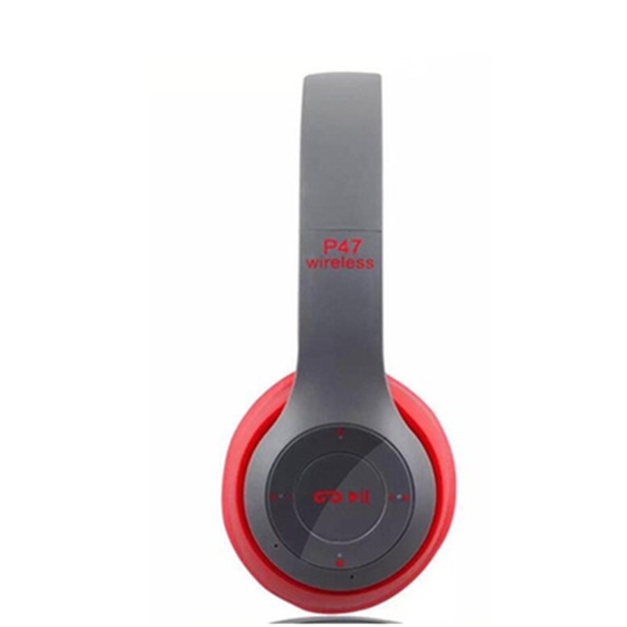 P47 Foldable Wireless Bluetooth Headphones with Microphone and FM Radio
