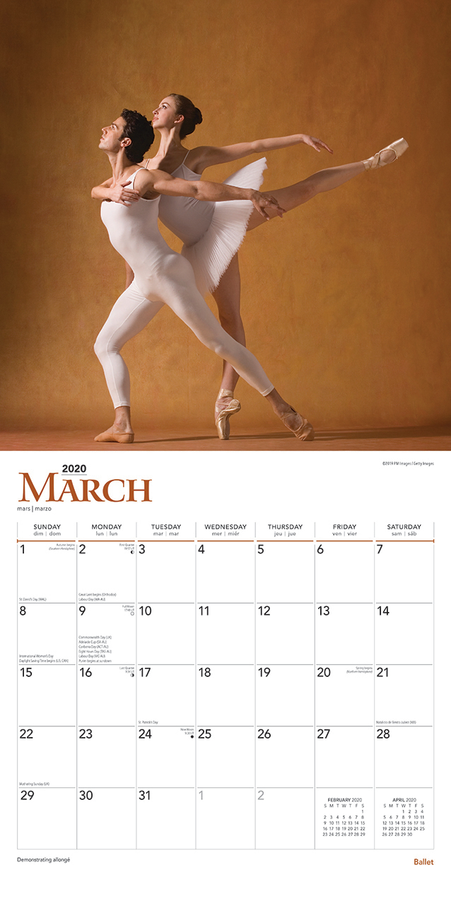 Ballet 2020 Square Foil Wall Calendar