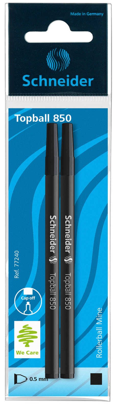 Schneider: Topball 850 Rollerball Refill - Black (2 Pack)