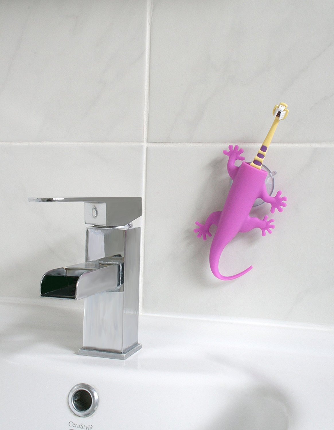 Larry the lizard: Toothbrush Holder - Purple image