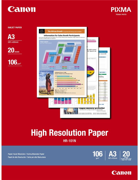 Canon HR-101 A3 High Resolution 110gsm Photo Paper (20 Sheets)