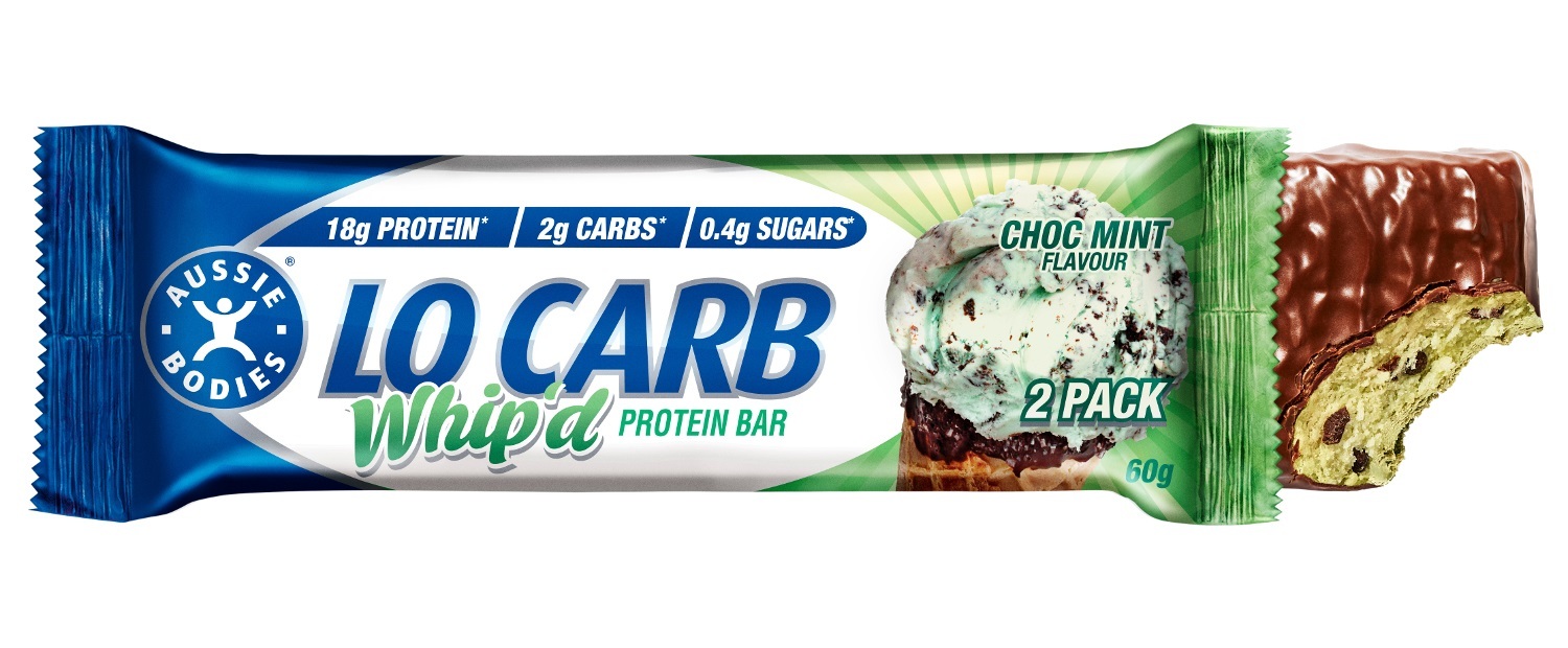 Aussie Bodies Lo Carb Whip’d Protein Bars - Choc Mint (12x60g) image