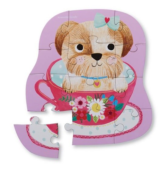 Crocodile Creek: Mini Shaped Puzzle - Pup in a Cup image