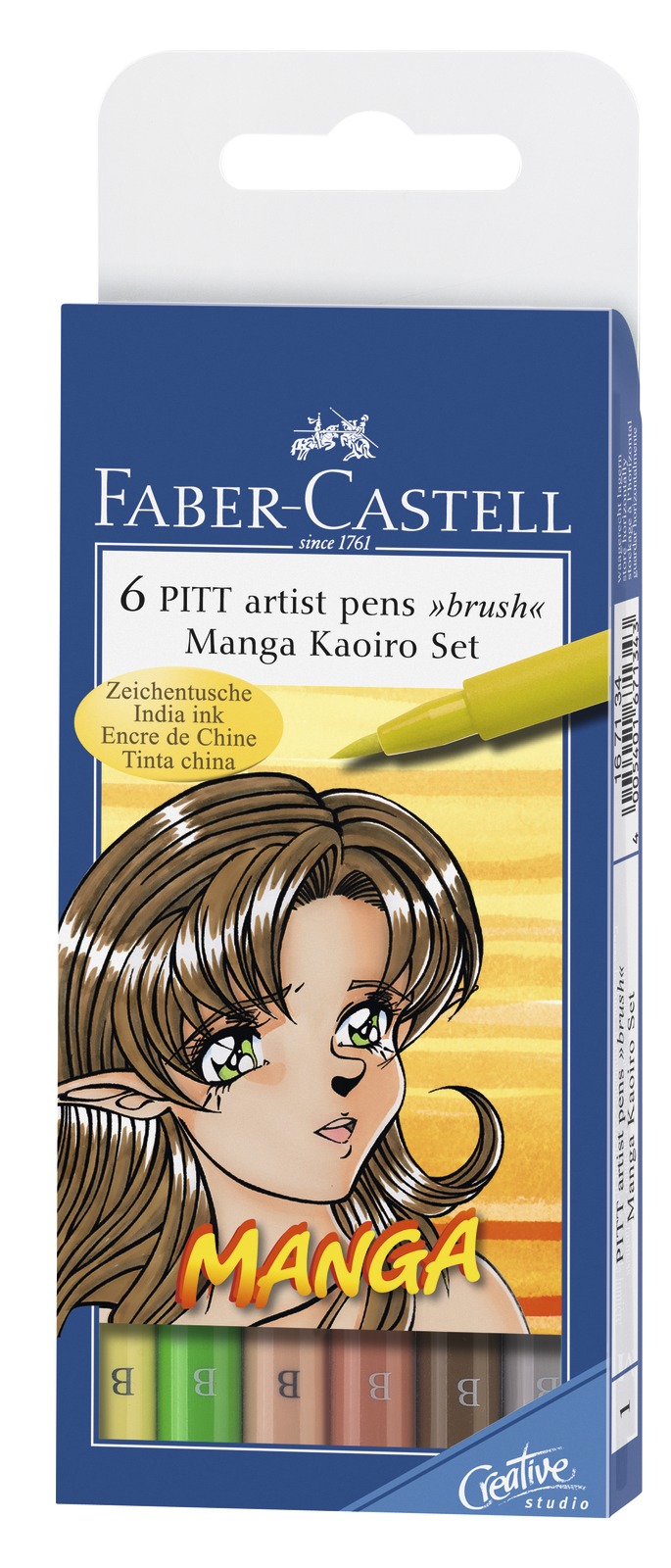 Faber-Castell: Pitt Artist Pens B Manga Kaoiro (Set of 6) image