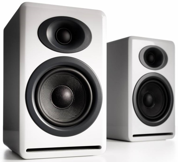 Audioengine P4 Passive Bookshelf Speakers (Pair) High-Gloss White image