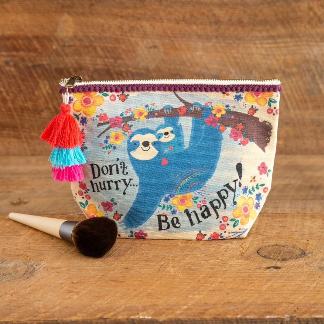 Natural Life: Canvas Cosmetic Pouch - Sloth Be Happy image