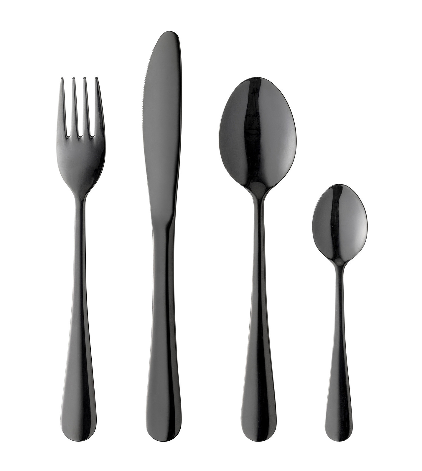 Milano Decor 16Piece Stainless Steel Cutlery Set Black at Mighty