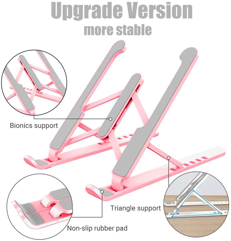 Adjustable Foldable Tablet & Laptop Stand - Pink