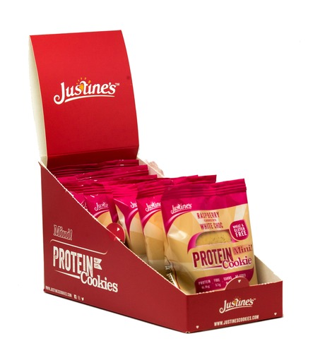 Justine's Mini Protein Cookies - White Chocolate Raspberry (10 x 25g) image