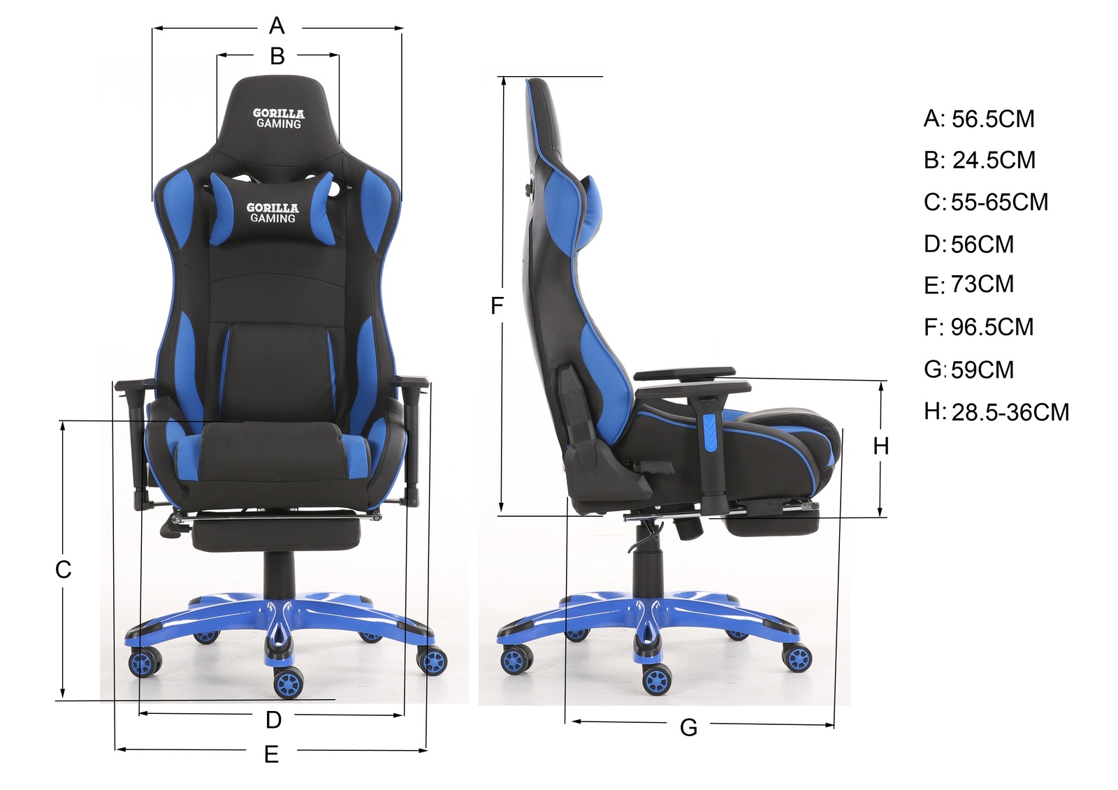 Gorilla Gaming Prime Ape Chair - White & Black image