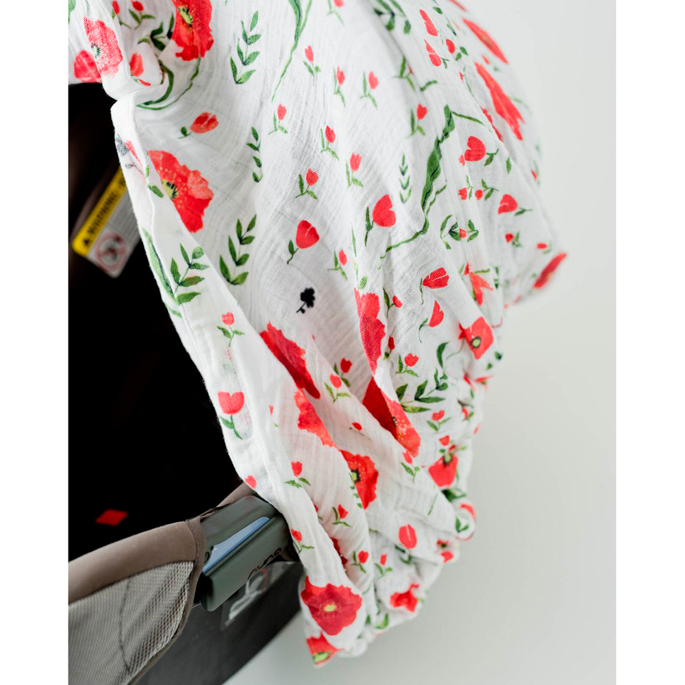 Little Unicorn: Muslin Car Seat Canopy - Summer Poppy