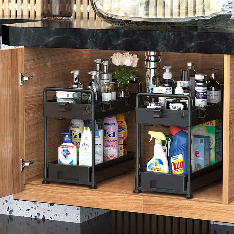 TwoTier Under Sink PullOut Kitchen Storage Rack at Mighty