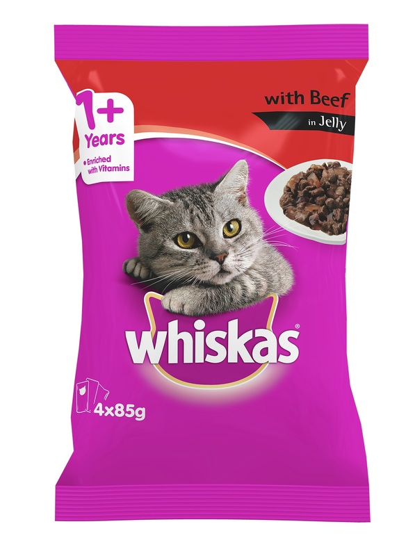 Buy Whiskas With Beef in Jelly (85g x 4) at Mighty Ape NZ