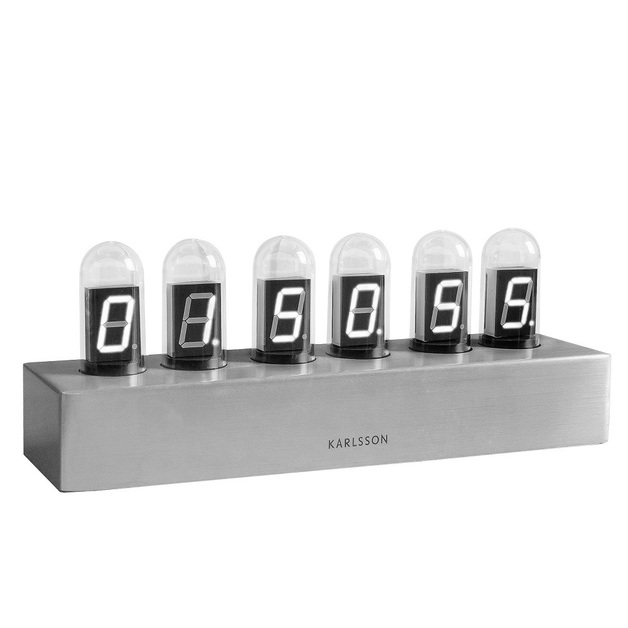 Karlsson Clock Cathode Steel at Mighty Ape Australia