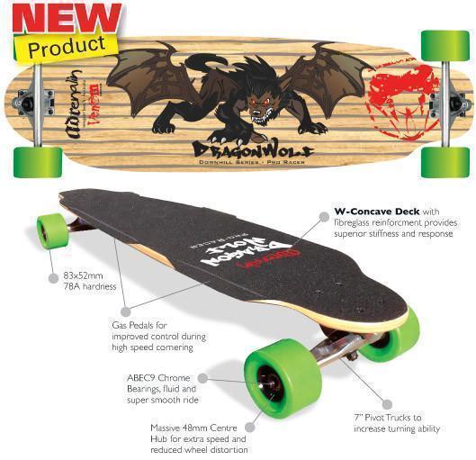 Adrenalin Skate Dragon Wolf 36" Complete Longboard Skateboard image