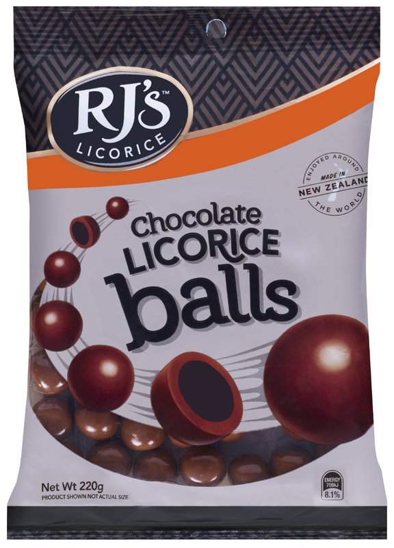 RJ's Chocolate Licorice Balls (220g) at Mighty Ape NZ
