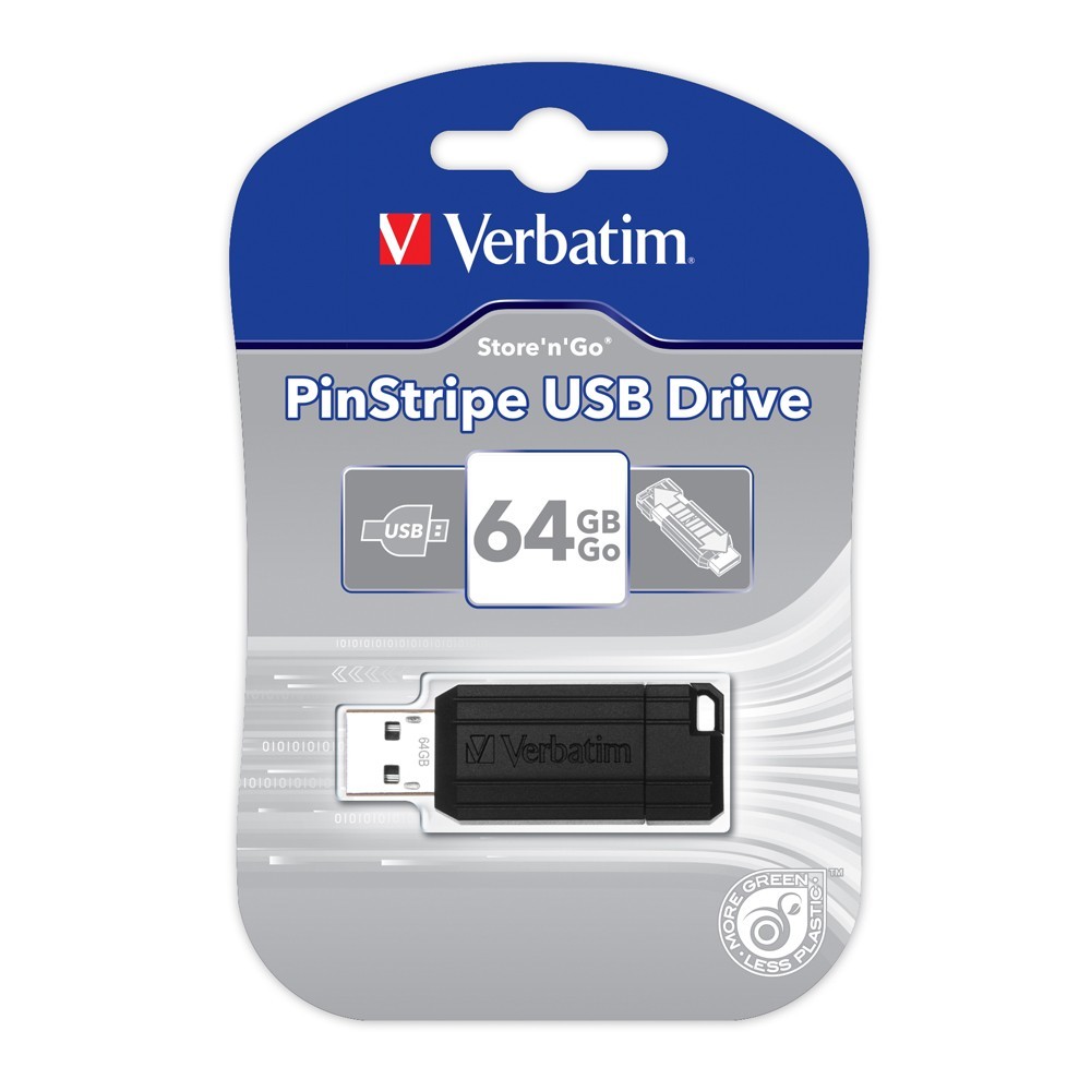 Verbatim Store'n'Go Pinstripe USB Drive - 64GB (Black)