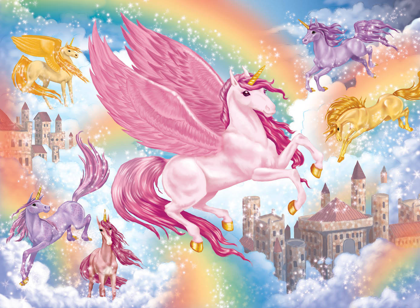 Hinkler: 100-Piece Sparkling Jigsaw Puzzle - Unicorns