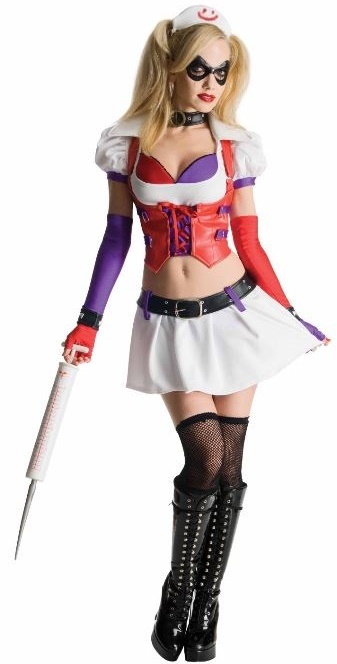 Arkham Asylum Two-Piece Harley Quinn Costume (Large) image