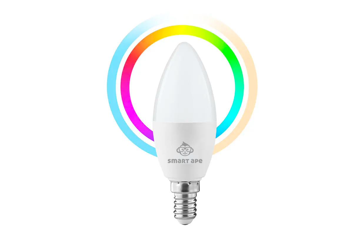 Smart Ape: 4.5W Colour & Warm/Cool White Smart LED Bulb (E14) C37 - 1 Pack image