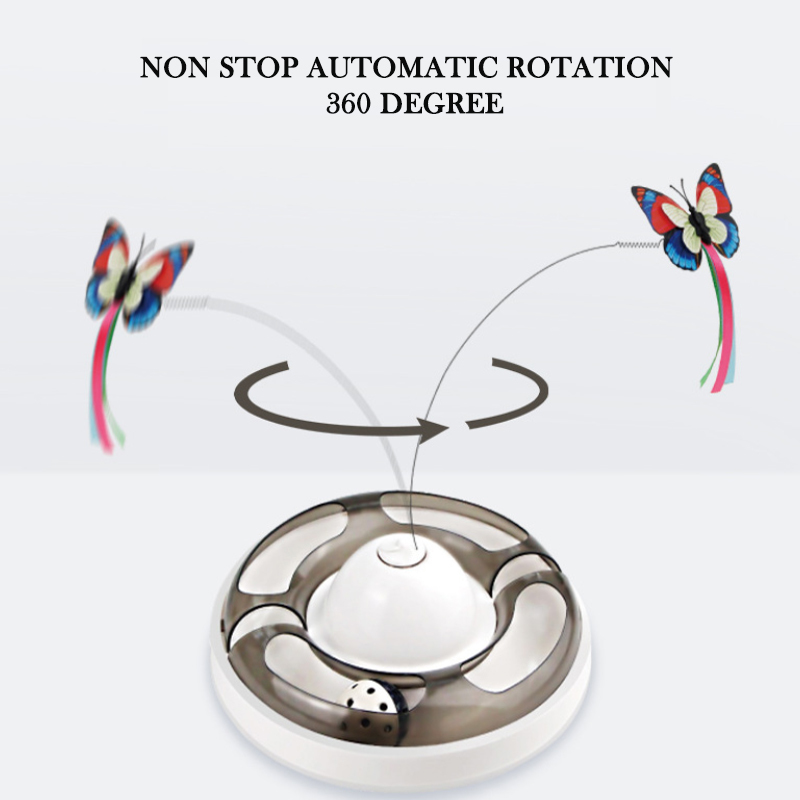 Butterfly Turntable - Interactive Pet Toy (Grey) image