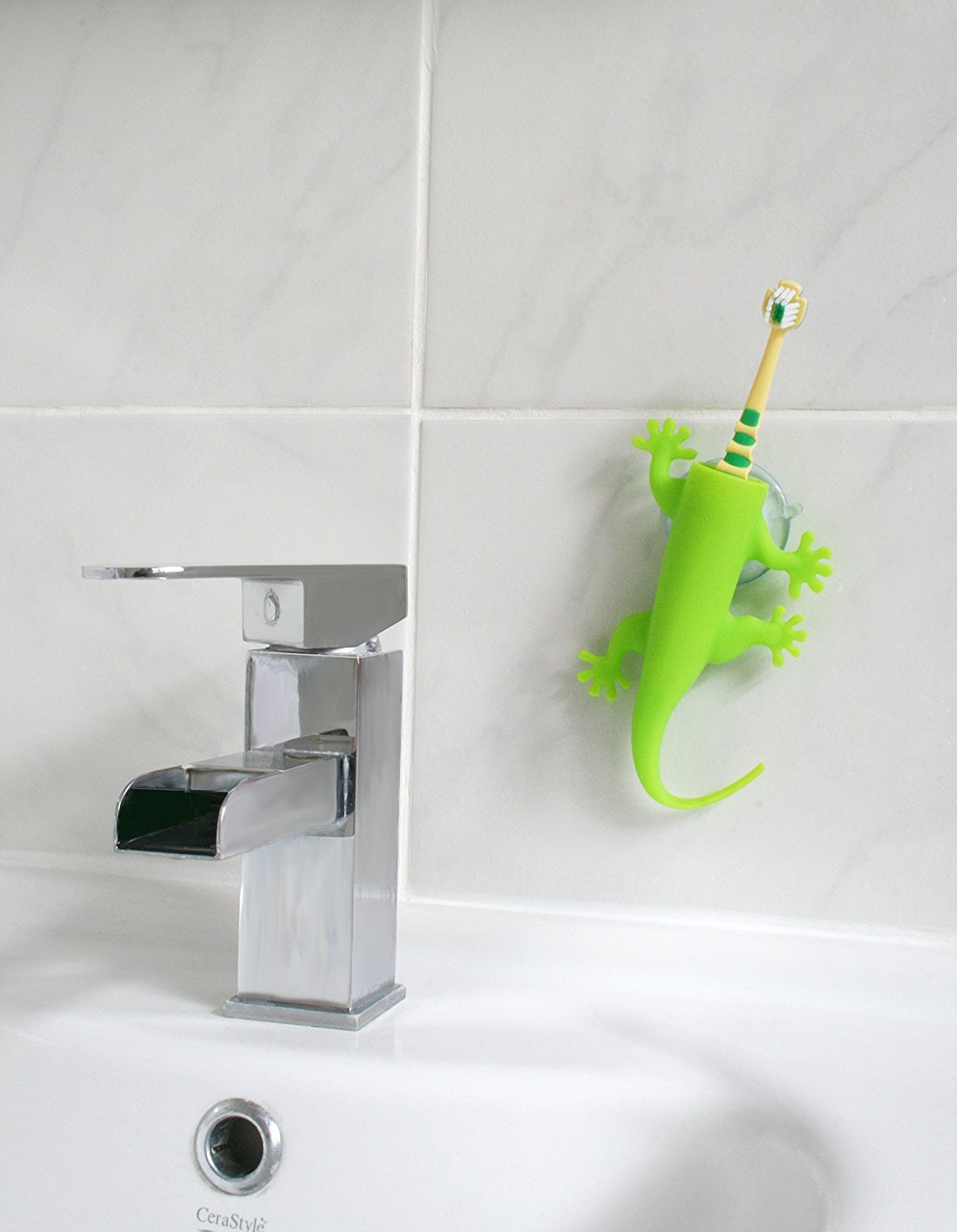 J-me: Larry the lizard Toothbrush Holder- Green