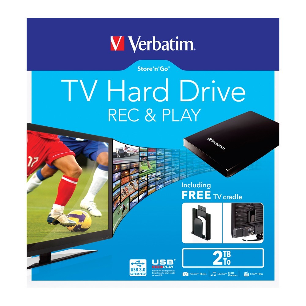 Verbatim 2.5" Store'n'Go TV Hard Drive USB 3.0 - 2TB (Black) image