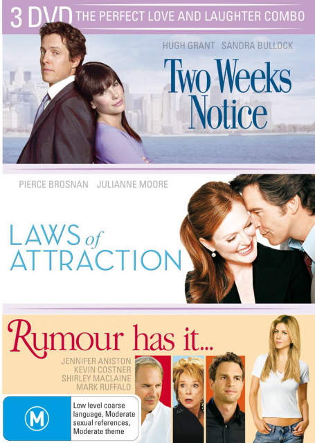 Laws Of Attraction / Two Weeks Notice / Rumour Has It (3 Disc Set) on DVD image