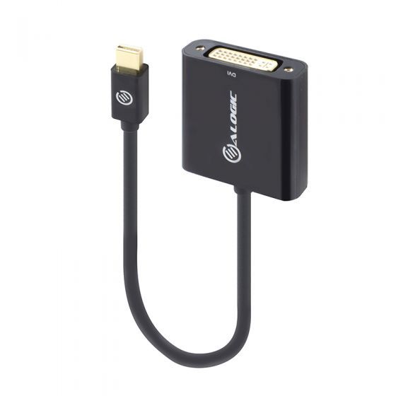 Alogic Elements 20cm Mini Displayport To Dvi Adapter Male To Female Black