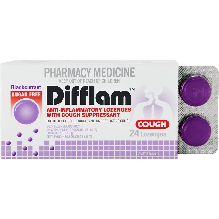 Difflam Lozenges - Sugarfree Blackcurrant (24's) image