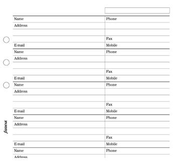 Filofax - A5 Name, Address, Email, Telephone, Fax, Mobile (25 Sheets) image
