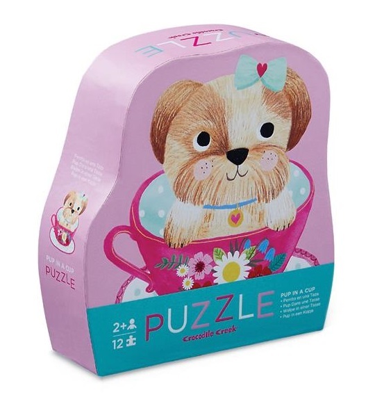 Crocodile Creek: Mini Shaped Puzzle - Pup in a Cup image