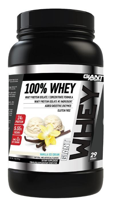Giant Sports 100% Whey Protein - Vanilla Ice Cream (907g/28 Servings) image