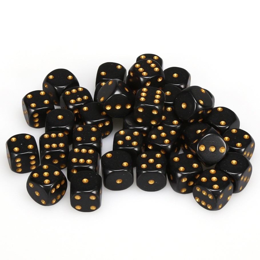 Chessex: Black/Gold Opaque 36 Dice Set image