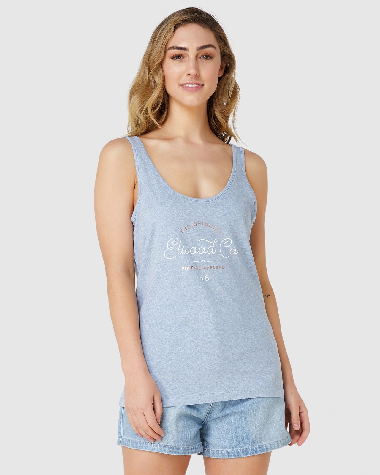 Elwood: Ari Tank (Chambray Marle) - 8 image